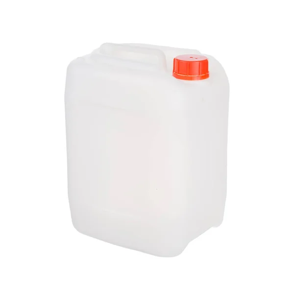 Jerrycan Plástico Isolado Fundo Branco — Fotografia de Stock