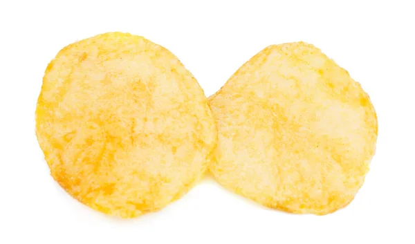 Potatis Chips Isolerad Vit Bakgrund — Stockfoto