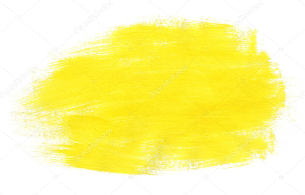Abstract watercolor yellow paint brush texture
