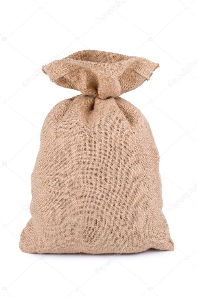 Bag from a sacking isolated on a white background