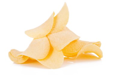 Patates cipsi beyaz arkaplanda izole