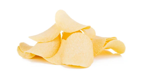 Potatis Chips Isolerad Vit Bakgrund — Stockfoto