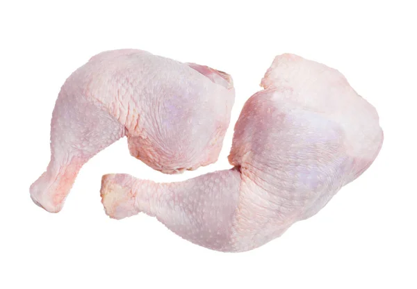 Beyaz Arka Planda Çiğ Tavuk Bacağı Izole Edilmiş — Stok fotoğraf