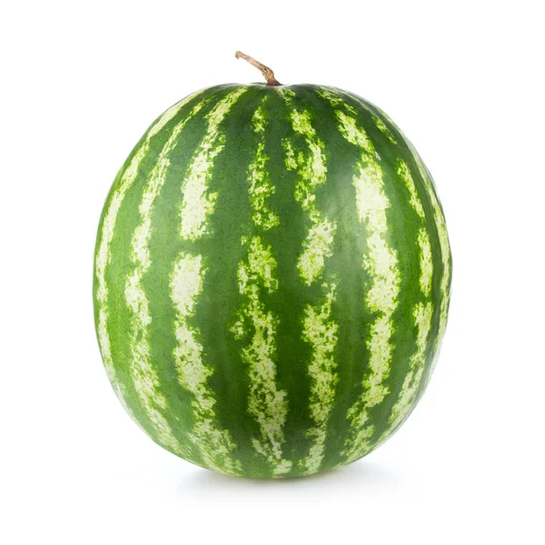 Eine Ganze Wassermelone Isoliert Auf Weißem Hintergrund — Stockfoto