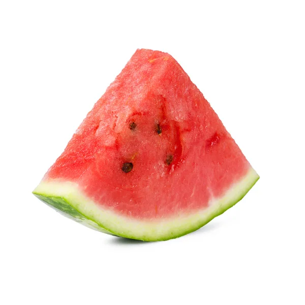 One Slice Fresh Watermelon Isolated White Background — Stock Photo, Image