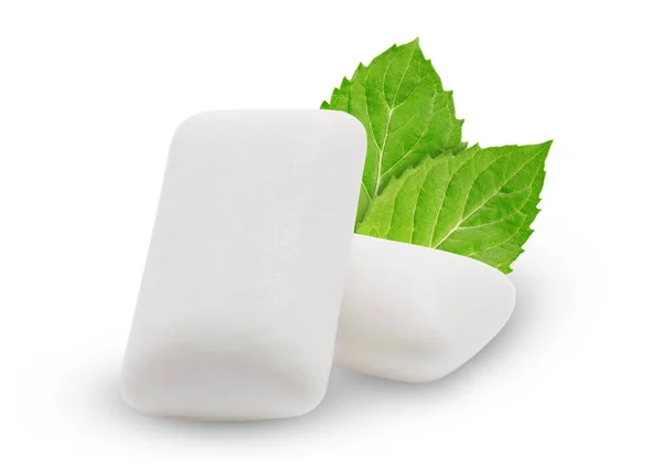 İki sakızlı taze nane yaprağı.