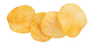 Patates cipsi beyaz arkaplanda izole