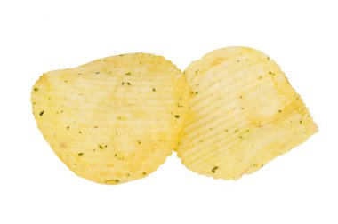 Patates cipsi beyaz arkaplanda izole