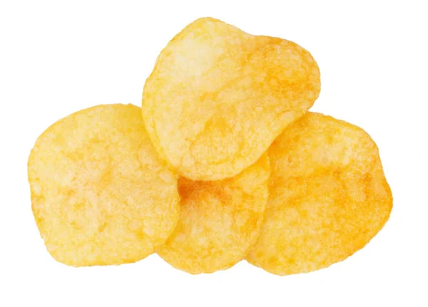 Kartoffelchips Isoliert Auf Weißem Hintergrund — Stockfoto