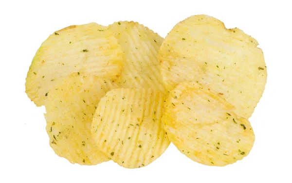 Kartoffelchips Isoliert Auf Weißem Hintergrund — Stockfoto