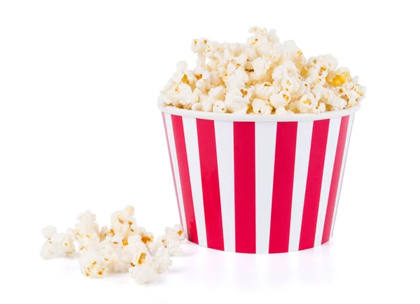 Popcorn Rot Weißem Karton Fürs Kino — Stockfoto