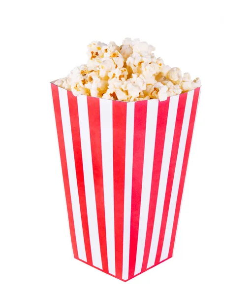 Klassische Schachtel Popcorn Isoliert Auf Weiß — Stockfoto