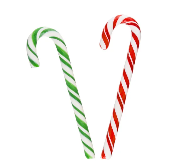 Christmas Candy Canes Isolated White Background — Stock Photo, Image