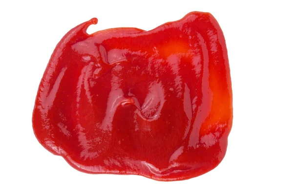 Red Ketchup Splashes Isolated White Background — Stock Photo, Image