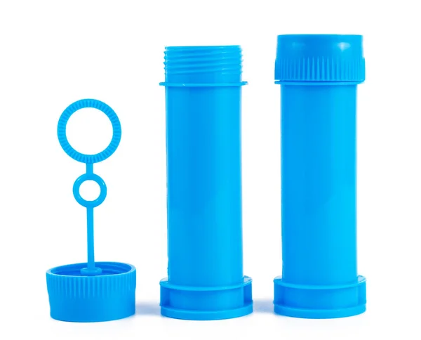 Beyaz arka planda izole edilmiş plastik sabun köpüğü şişesi.