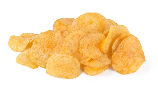 Aardappel Chips Witte Achtergrond — Stockfoto