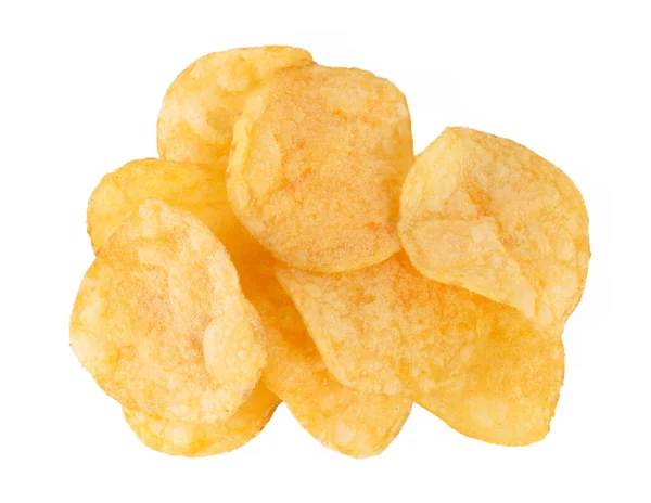 Kartoffelchips Auf Weißem Hintergrund — Stockfoto