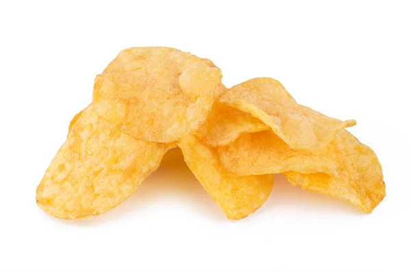 Kartoffelchips Auf Weißem Hintergrund — Stockfoto