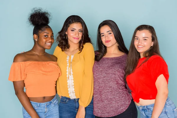 Group Young Female Friends Spending Time Together — Stock Photo, Image