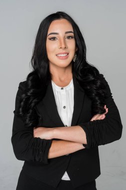 Kendine güvenen işkadını çalışmaya hazır