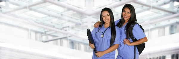 Grupp Sjuksköterskestudenter Arbetar Sin Utbildning — Stockfoto