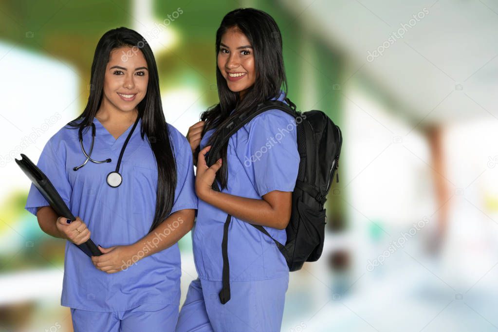 Group of nursing students working on their education