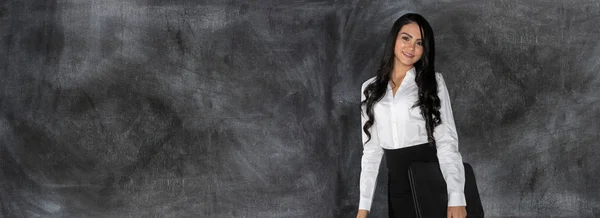 Happy Young Pretty Hispanic Businesswoman Work — Stock Photo, Image