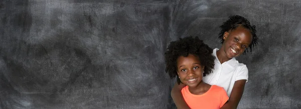 Group Two Young African American Girls Who Sisters — Stock Photo, Image