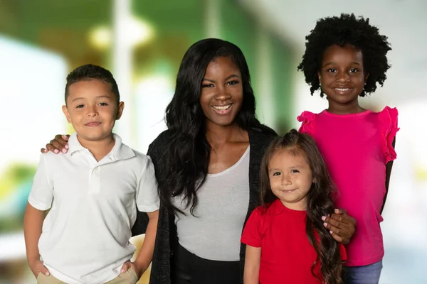 African American Teacher Group Students School — Stock Photo, Image