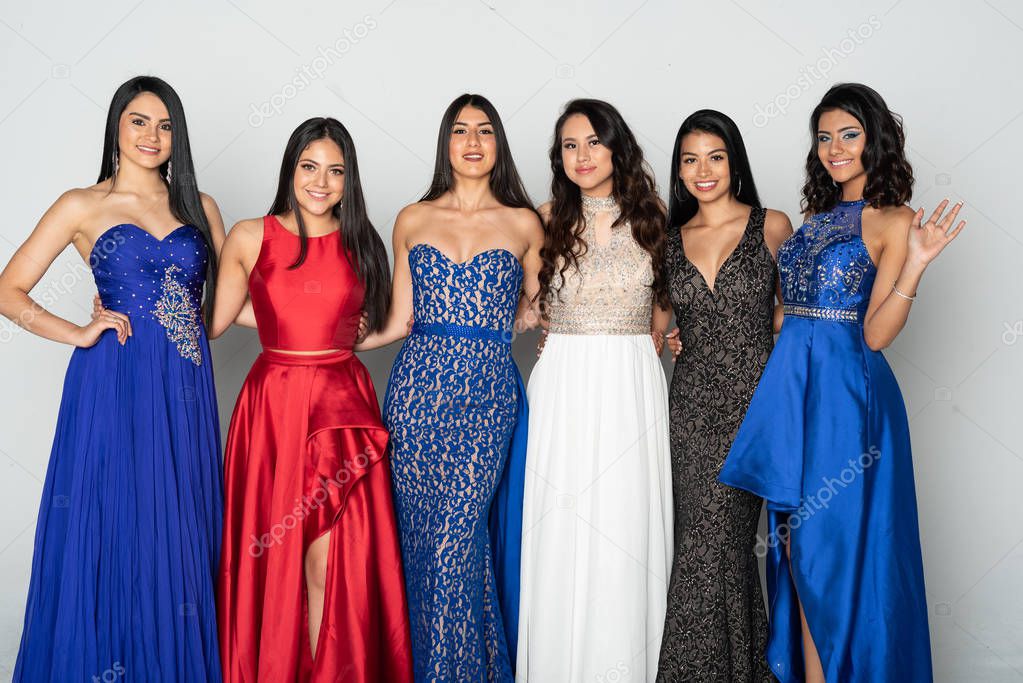 Group of Teen Girls Going To Prom Dance