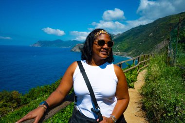 Cinque Terre İtalya Tatilde Kadın