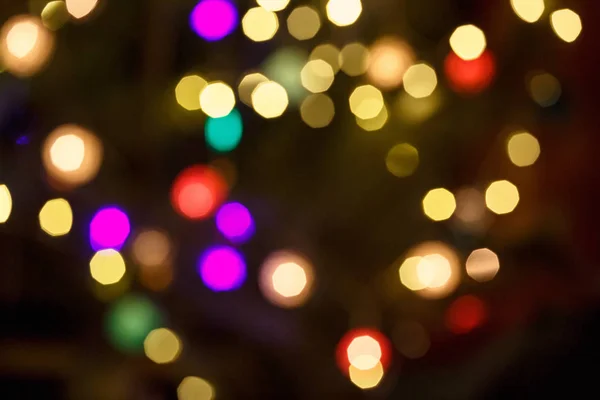 Astratto Sfondo Luce Celebrazione Con Luci Oro Sfocati Natale Capodanno — Foto Stock