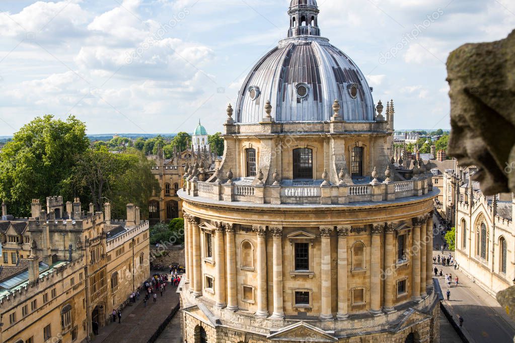 High Angle View Of Radcliffe Camera Building In Oxford