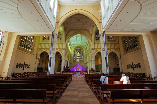 Perth Australië Februari 2018 Mensen Bidden Kathedraal Van Saint Mary — Stockfoto