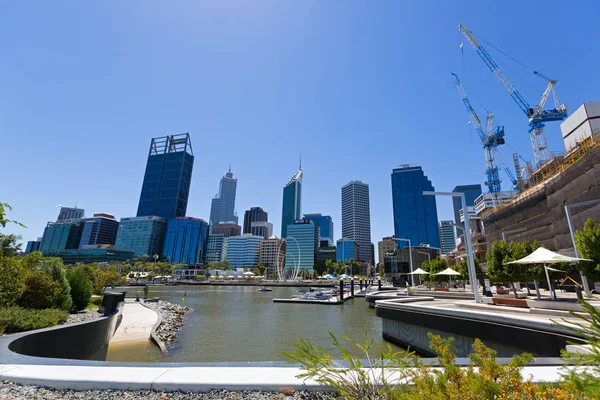 Perth Australia Lutego 2018 Popołudniowy Widok Centralnej Dzielnicy Biznesowej Cbd — Zdjęcie stockowe