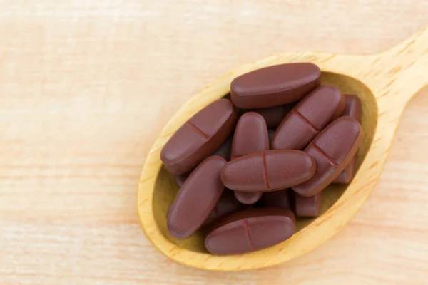 Tabletta Vitamin Komplex Vitamin Magnézium Cink Ásványi Anyagok Brown Hogy — Stock Fotó