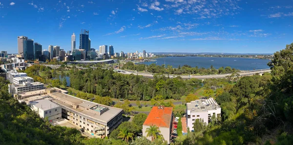 Perth Australië Februari 2018 Panoramisch Uitzicht Perth Stad Central Business — Stockfoto