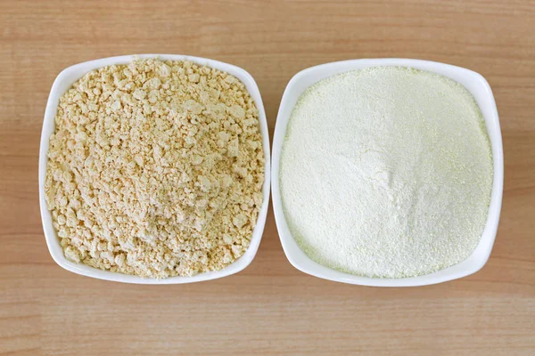小麦粉 ロースト ボウル ビーガン トップ ビュー アレルギー クリーミーな香り タンパク質 授乳中 — ストック写真