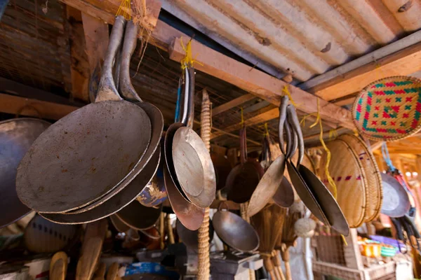 Mitad Africano Panela Cozinha Plana Para Fazer Pão Liso Outros — Fotografia de Stock