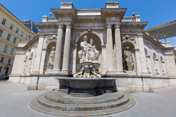 Vienna Austria July 2018 Danubius Fountain Called Danubiusbrunnen German Albertina — Stock Photo, Image