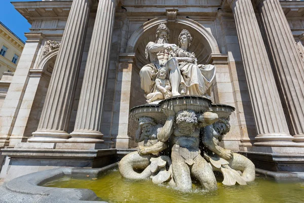 Wien Österrike Juli 2018 Danubius Fontän Heter Danubiusbrunnen Tyska Albertina — Stockfoto