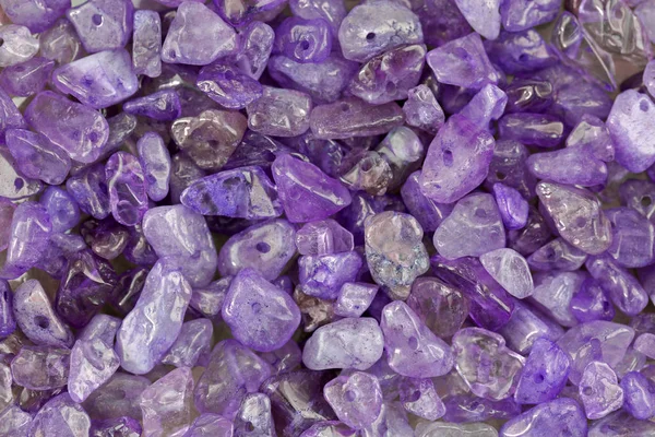 Purple Amethyst Chip Stone beads with hole to make jewelre — Stock Photo, Image