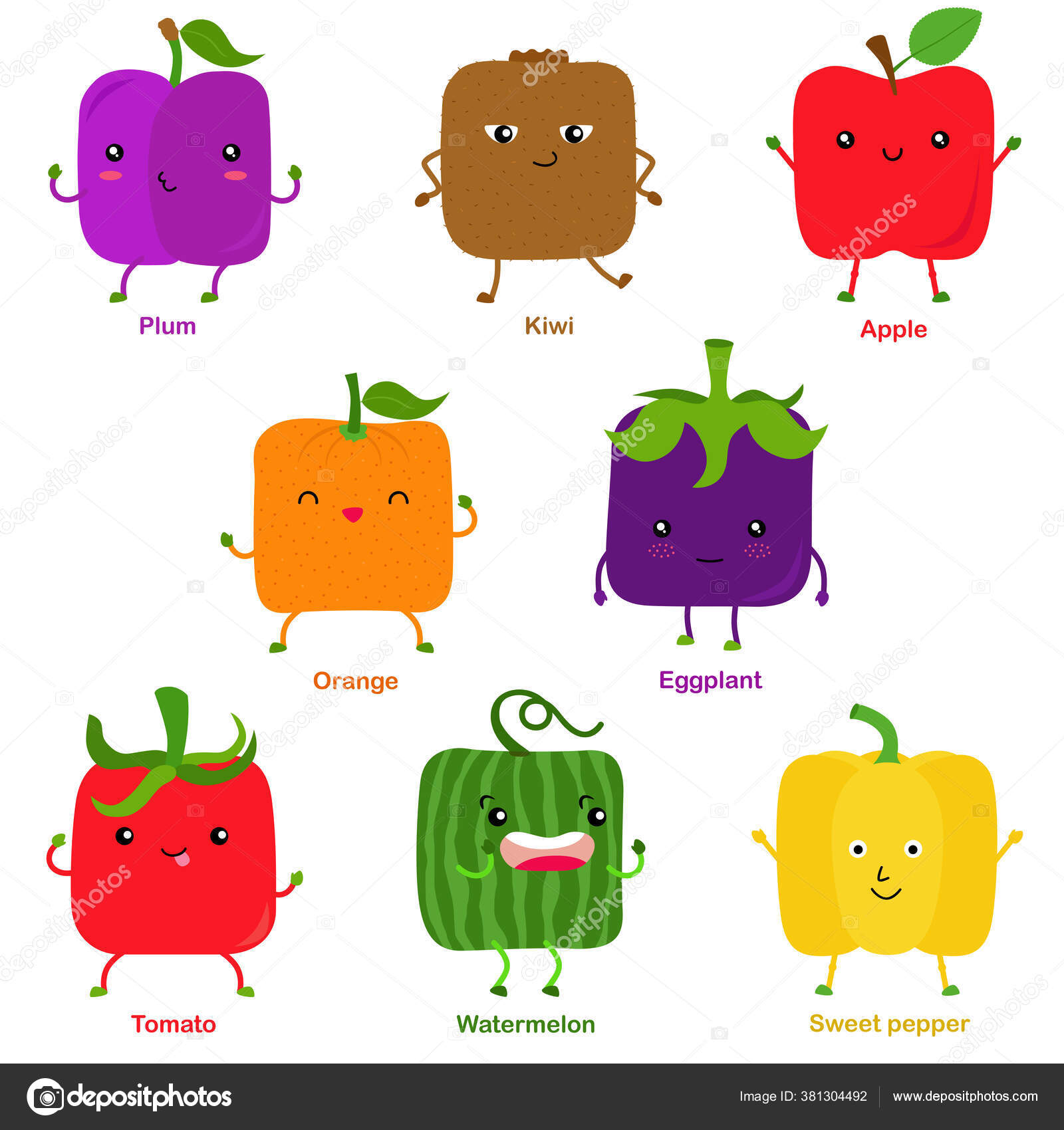 cute potato character cartoon vector illustration set, great for food,  vegetables and kids theme Stock Vector