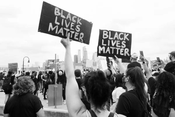 Hoboken Eua Junho 2020 Black Lives Matter Protesto Pacífico Hoboken — Fotografia de Stock