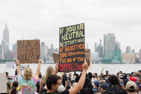 Hoboken Usa Juin 2020 Black Lives Matter Manifestation Pacifique Hoboken — Photo