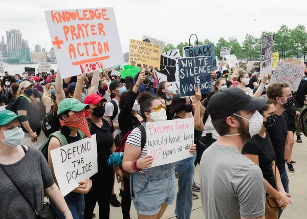 Hoboken Eua Junho 2020 Black Lives Matter Protesto Pacífico Hoboken — Fotografia de Stock