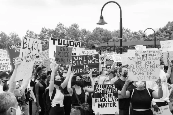 Hoboken Usa Czerwca 2020 Protest Pokojowy Sprawie Czarnego Życia Hoboken — Zdjęcie stockowe