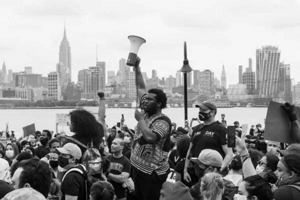 Hoboken Usa Giugno 2020 Black Lives Matter Peaceful Protest Hoboken — Foto Stock