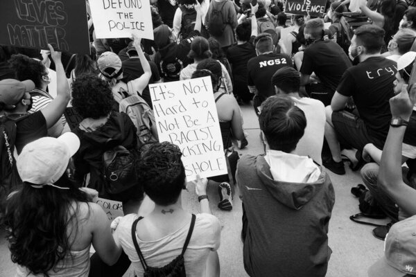 Hoboken, NJ / USA - June 5th, 2020: Black Lives Matter Peaceful Protest in Hoboken, NJ Hoboken, NJ / USA - June 5th, 2020: Black Lives Matter Peaceful Protest in Hoboken, NJ 