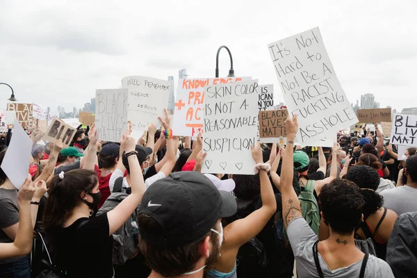 Hoboken Usa Czerwca 2020 Protest Pokojowy Sprawie Czarnego Życia Hoboken — Zdjęcie stockowe